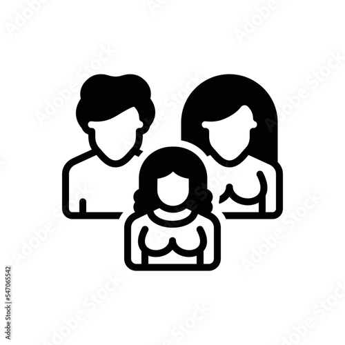 Black solid icon for daughter 