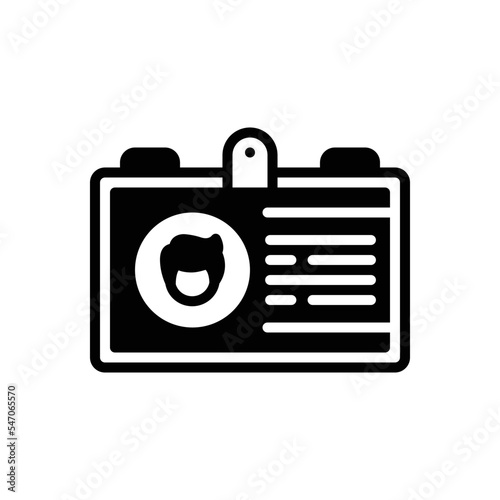 Black solid icon for identity