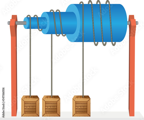 Force and Motion, Support and Motion - Thrust and linear momentum Physics shapes, Lifting a load, Pulling a load