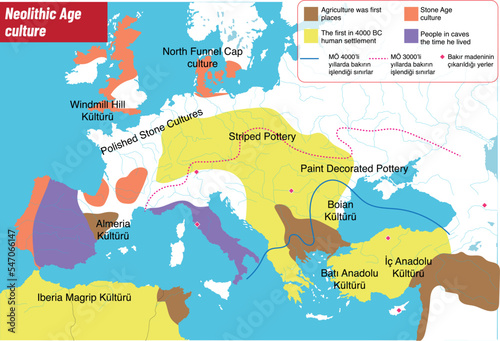 Neolithic Age culture map  Agriculture was first places  People in caves the time he lived 