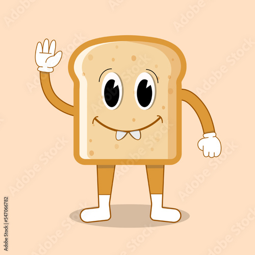 Toasted bread slice cartoon sticker
