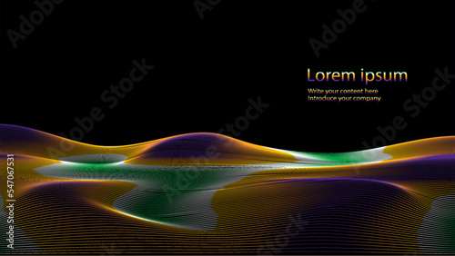 Rainbow, Yellow, white and black infographic design elements for presentation slide templates. Business and management concept can be used for corporate report, advertising, brochure layout and banner