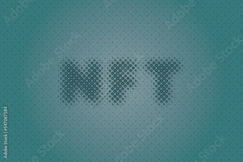 Illustration of a non fungible token, nft background for infographics with network vector on dark background