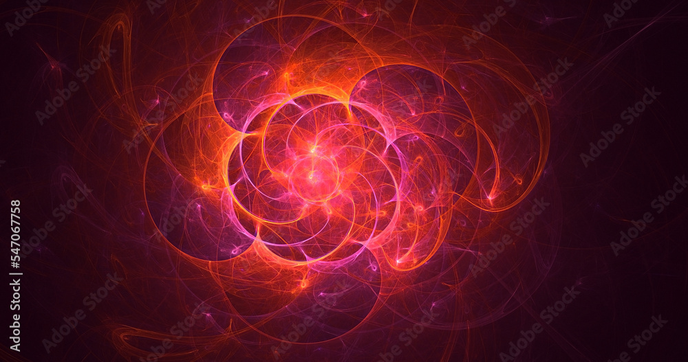 3D rendering abstract fractal light background