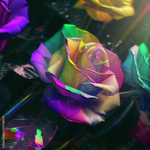 rainbow rose beautiful