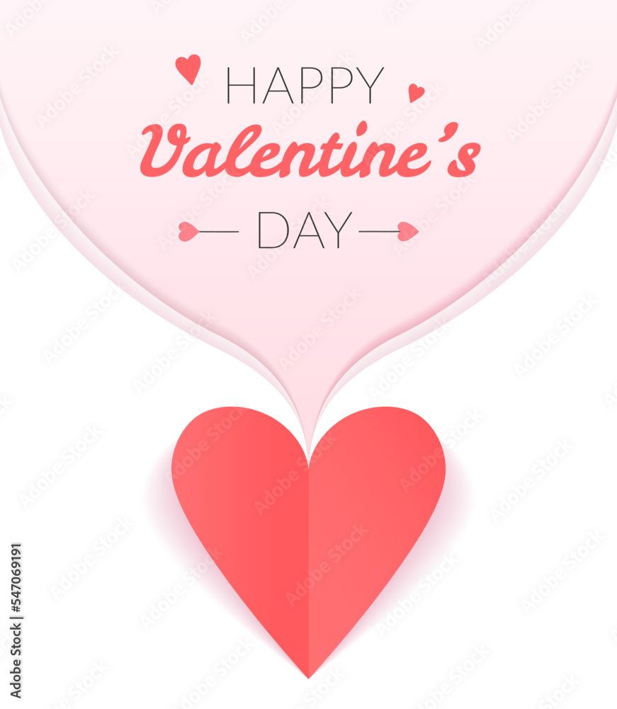Valentine's Day background with paper heart