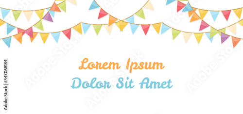 Background with bunting flags and place for your text