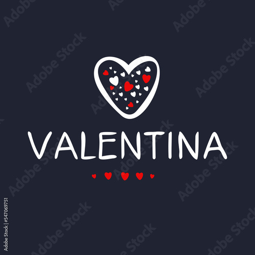 (Valentina) Calligraphy name, Vector illustration. photo