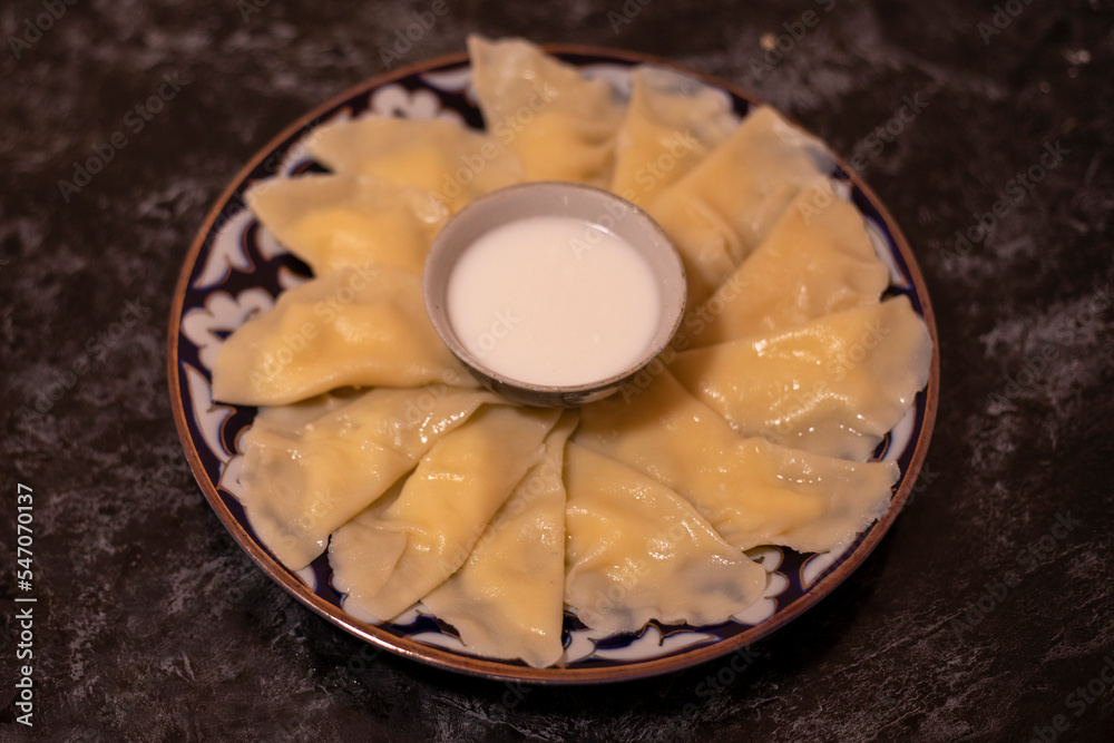 Ravioli with eggs is favorite dish in Khorezm. Ravioli with eggs is favorite dish in Khorezm.