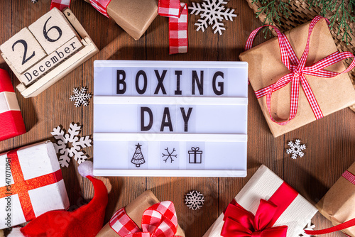 Boxing day sale, Christmas promotion background