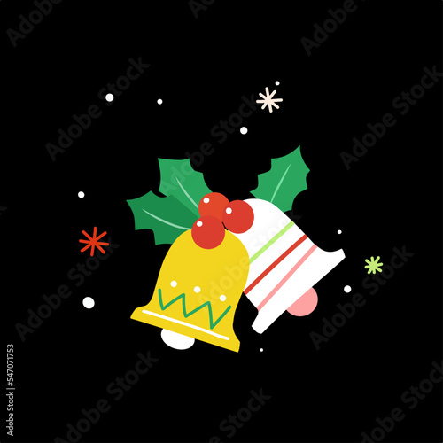 christmas card with bells