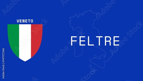 Feltre: Illustration mit dem Ortsnamen der italienischen Stadt Feltre in der Region Veneto