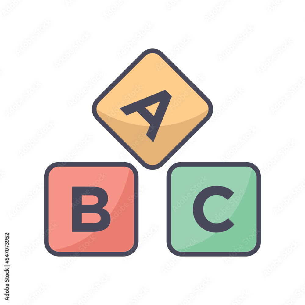 abc cubes icon vector design template in white background abc cubes icon vector design template in white background