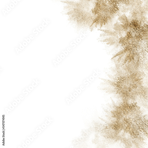 Abstract gold glittery metallic graphic lines on transparent png background 