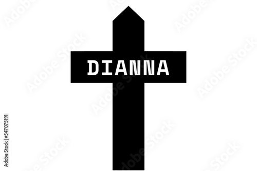 Dianna: Illustration eines schwarzen Kreuzes mit dem Vornamen Dianna photo