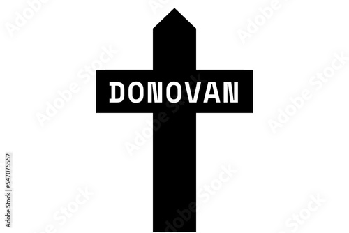 Donovan: Illustration eines schwarzen Kreuzes mit dem Vornamen Donovan photo