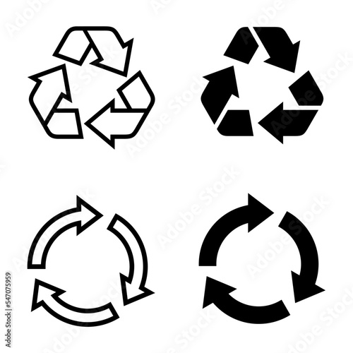 Set of Recycle Icon. Recycled vector icon