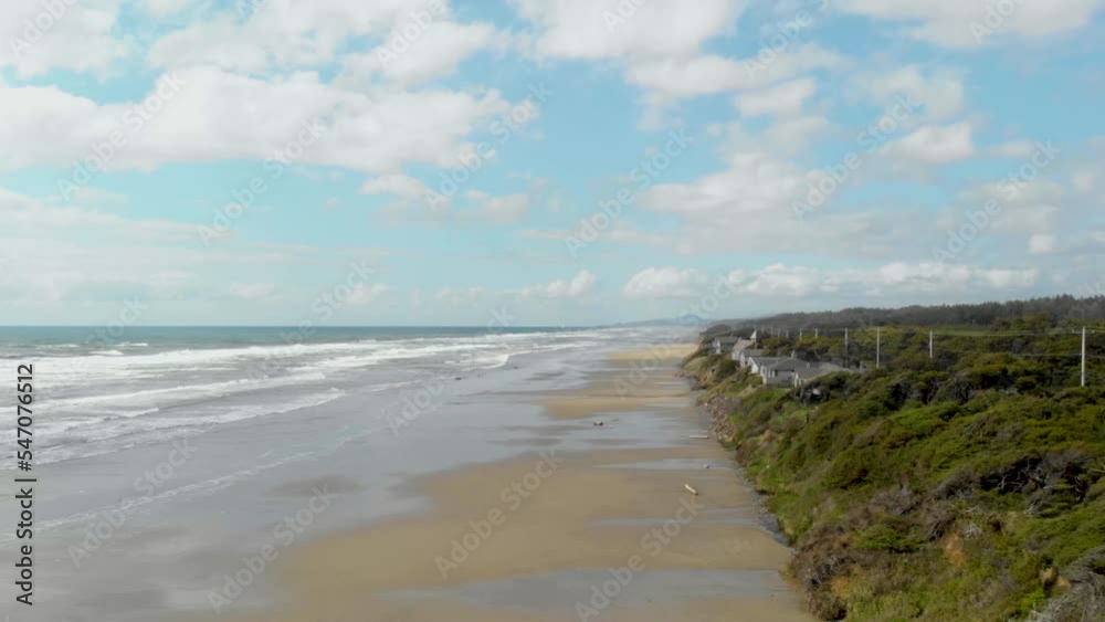 Oregon Coast Flying Drone Over Sea Cliffs and Beach Oregon Coast Flying Drone Over Sea Cliffs and Beach