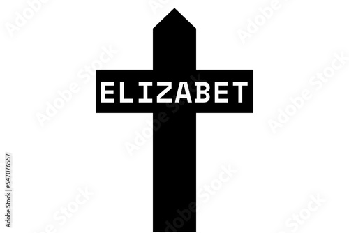 Elizabet: Illustration eines schwarzen Kreuzes mit dem Vornamen Elizabet photo