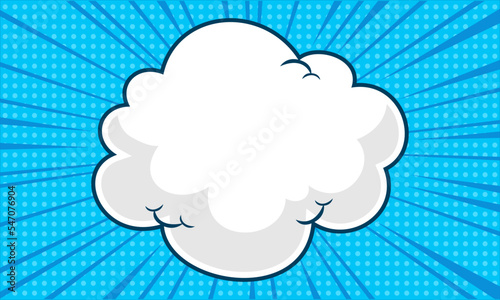 Comic cartoon blue background with cloud illustration