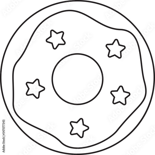 Vector illustration of cute black and white doughnut isolated on white background.