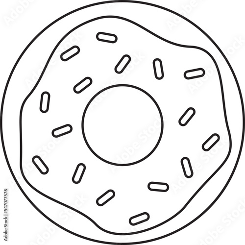 Vector illustration of cute black and white doughnut isolated on white background.