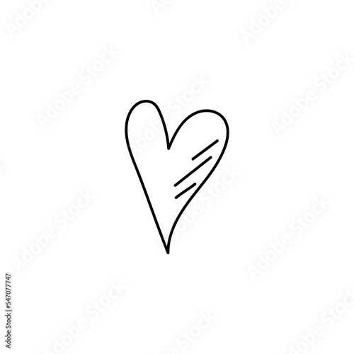 Heart hand drawn icon. Romantic sketch symbol of declaration of love