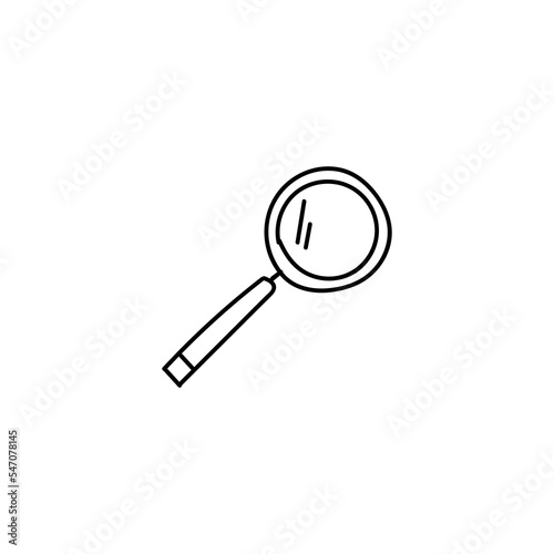 Doodle magnifying loupe hand drawn icon