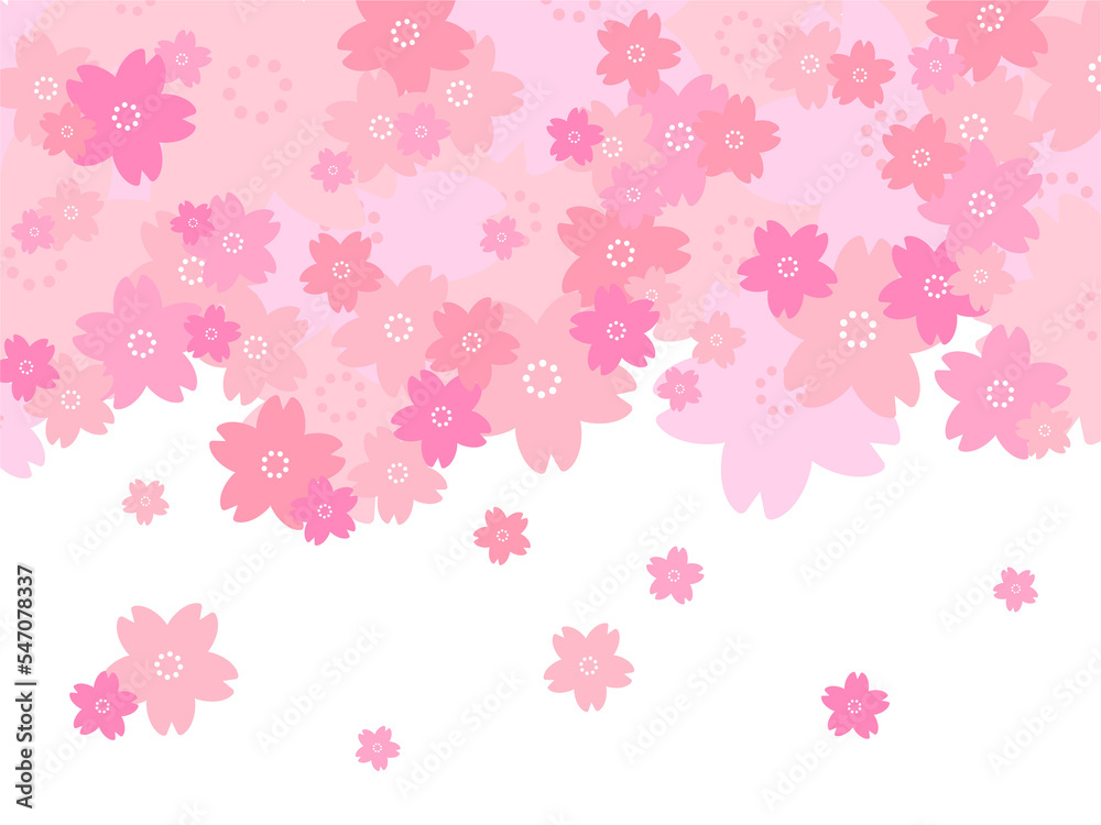 背景素材 桜 春 満開 ピンク色 透過PNG