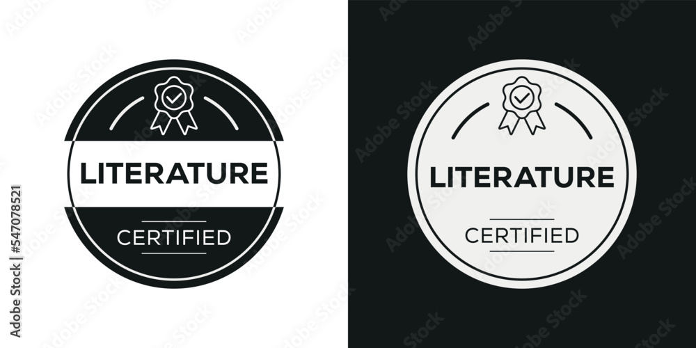 Creative (Literature) Certified badge, vector illustration.