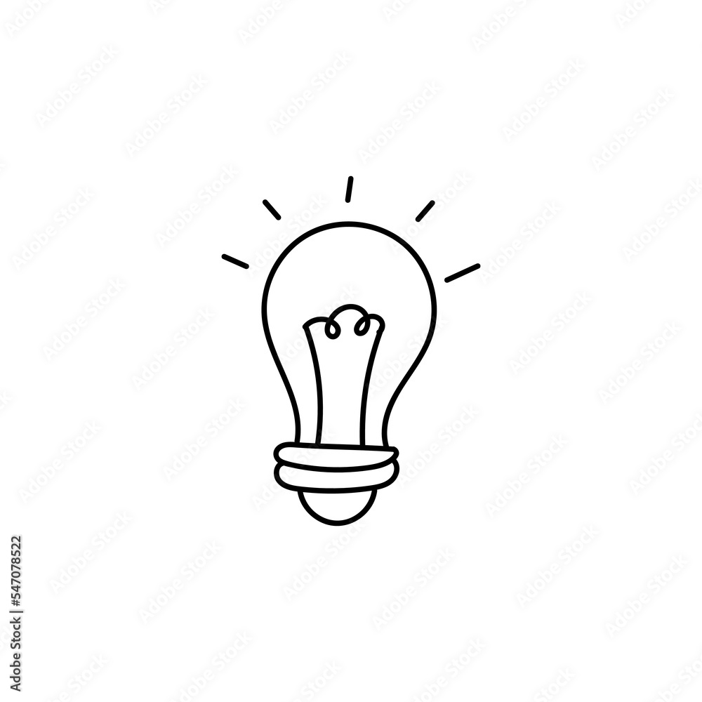 Illumination light bulb hand drawn icon Illumination light bulb hand drawn icon
