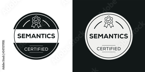 Creative (Semantics) Certified badge, vector illustration.
