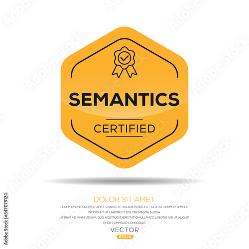 Creative (Semantics) Certified badge, vector illustration.
