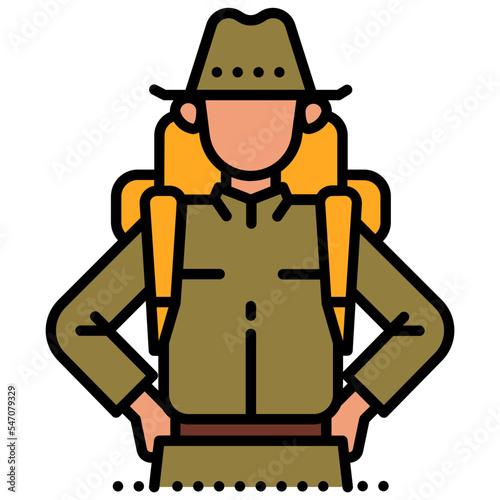 adventurer man icon
