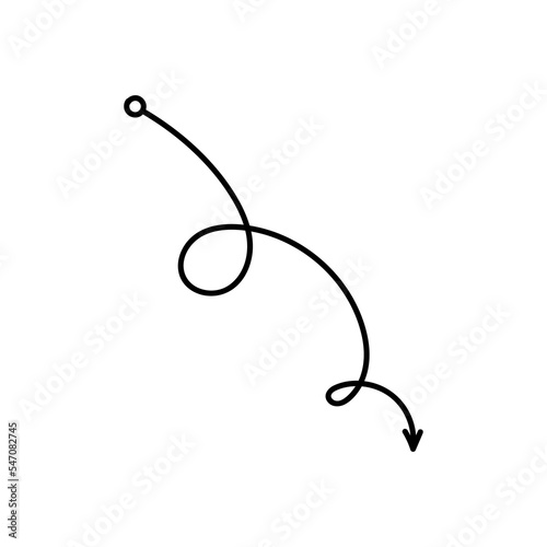 Black writhing and twisting arrows icon set. Signpost movement and minimalistic distance symbol with outline design for graphic vector decor