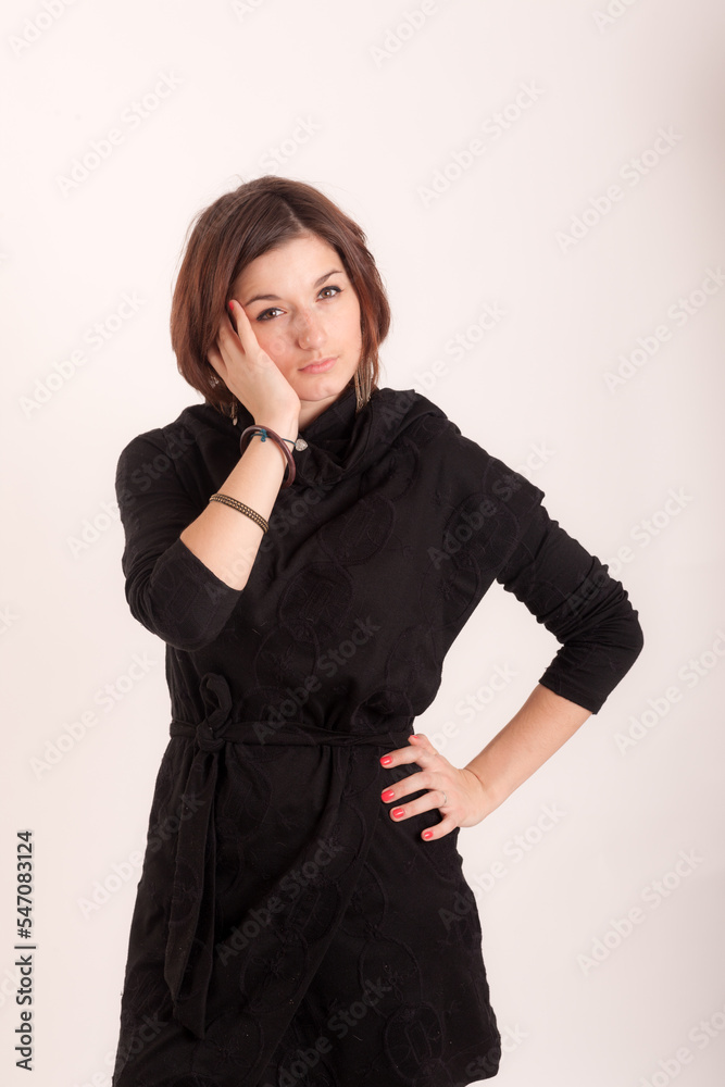 portrait of a girl on a white background portrait of a girl on a white background