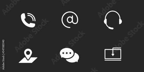 Network and contacts icons set. Global telephone discussion with social networks and instant messengers for permanent vector communication