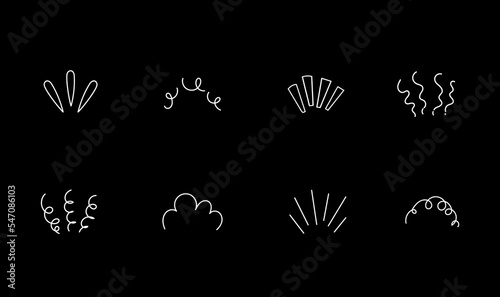 Concern symbols hand drawn icon set. Stress and disorder dumbfounded line effects with amazement and vector fright