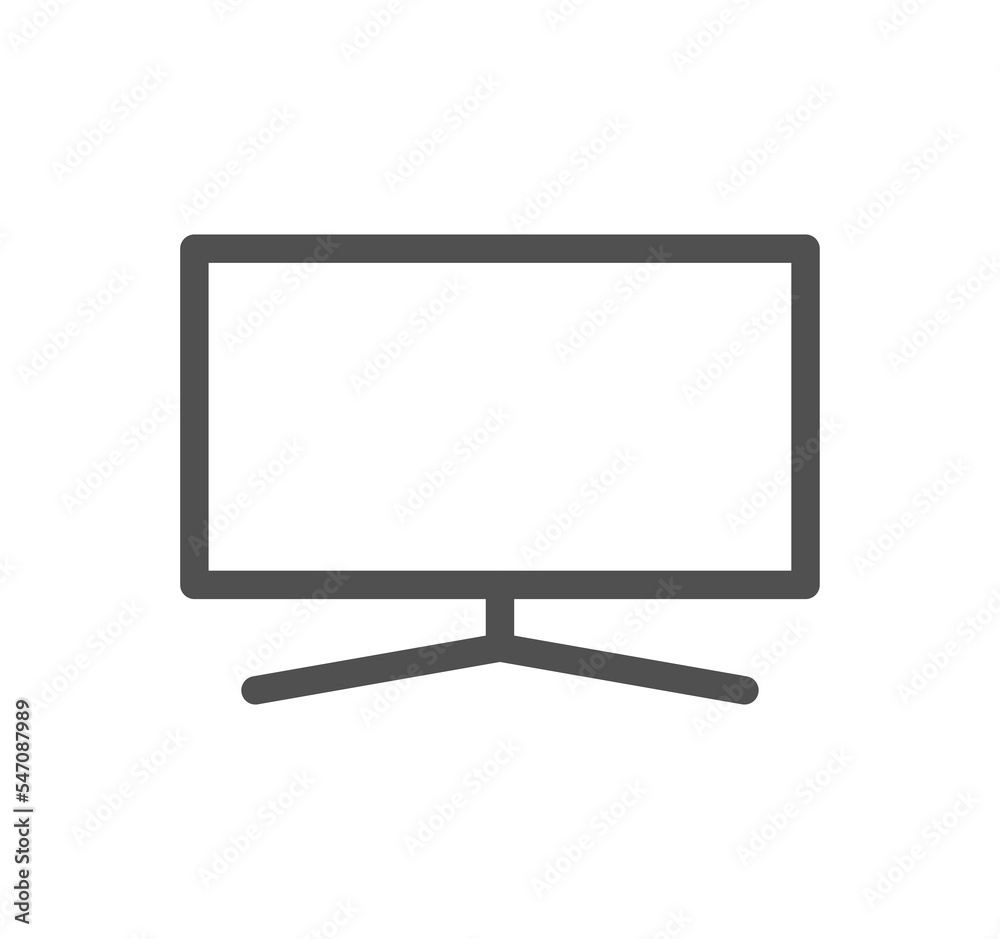 Monitor icon outline and linear symbol.
Monitor icon outline and linear symbol.