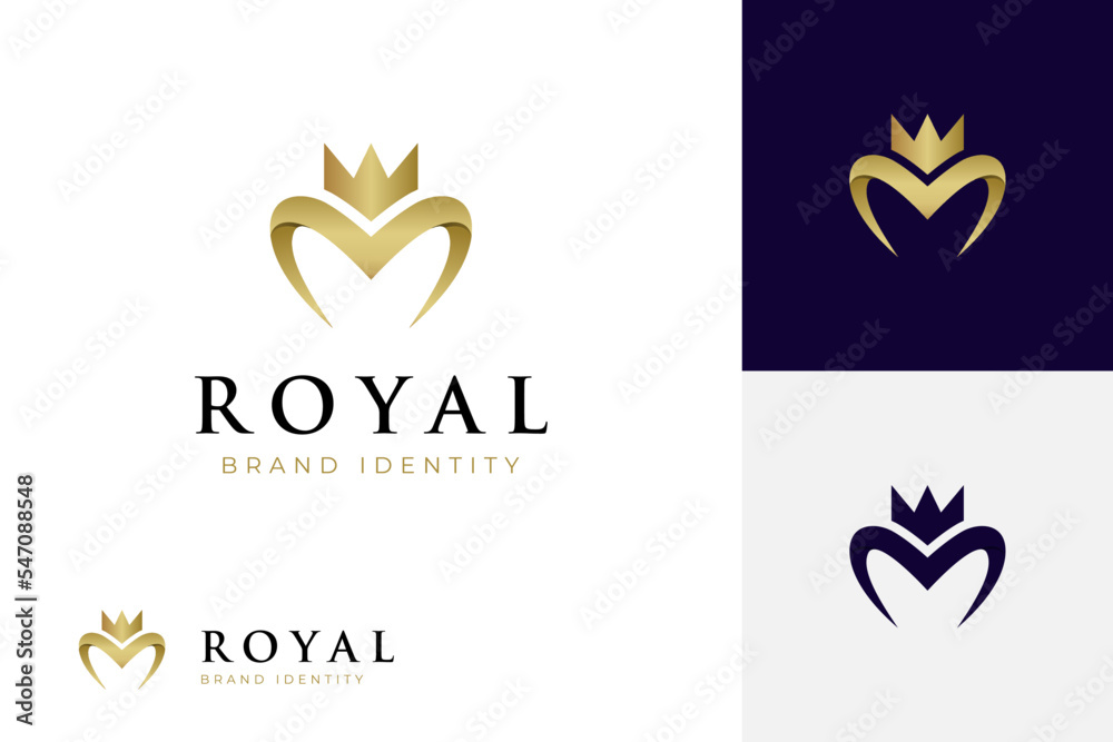 Letter m luxury king logo design brand identity Vector Image