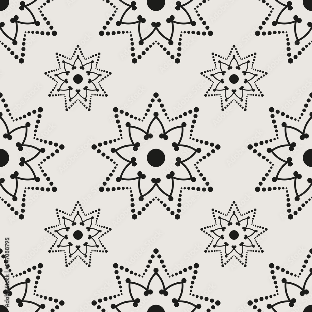 Essential monochrome geometric seamless vector pattern. Neutral geometry multi-use repeating pattern tile for packaging and backgrounds.