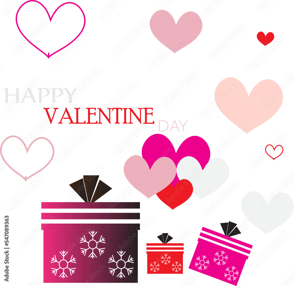 Valentines background love and box Open gift box full of decorative festive object. Holiday banner, web poster, flyer, stylish brochure, greeting card, cover. Romantic background.
