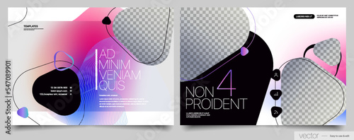 Covers templates set with blurred geometric elements. Applicable for flyer, cover annual report, placards, brochures, posters, banners