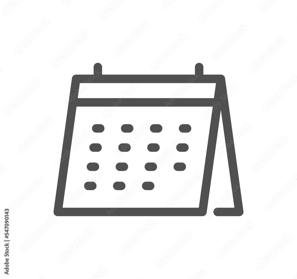 Calendar icon outline and linear symbol.	
