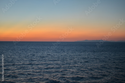 Sun is gone Dawn at Sea colorfull Ocean Horizon