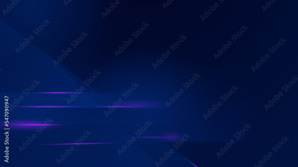 Abstract dark blue panoramic background made of triangles - Vector