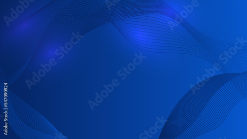 Abstract blue panoramic background made of triangles - Vector