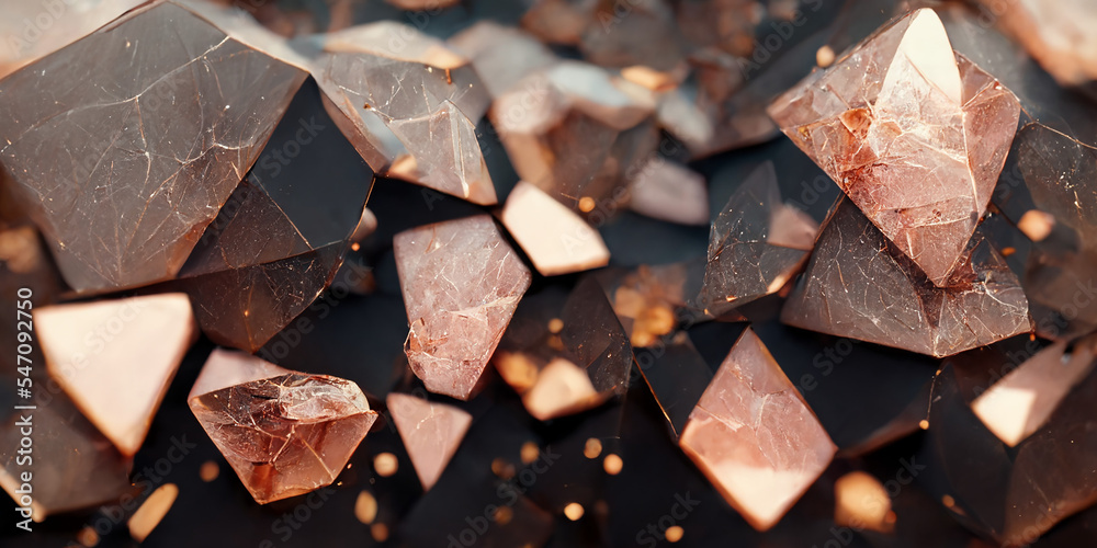 Abstract rose gold gems stone wallpaper background Stock Illustration