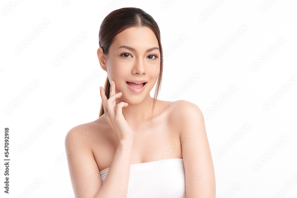 Beautiful young asian woman with clean fresh skin on white background, Face care, Facial treatment, Cosmetology, beauty and spa, Asian women portrait. Beautiful young asian woman with clean fresh skin on white background, Face care, Facial treatment, Cosmetology, beauty and spa, Asian women portrait.