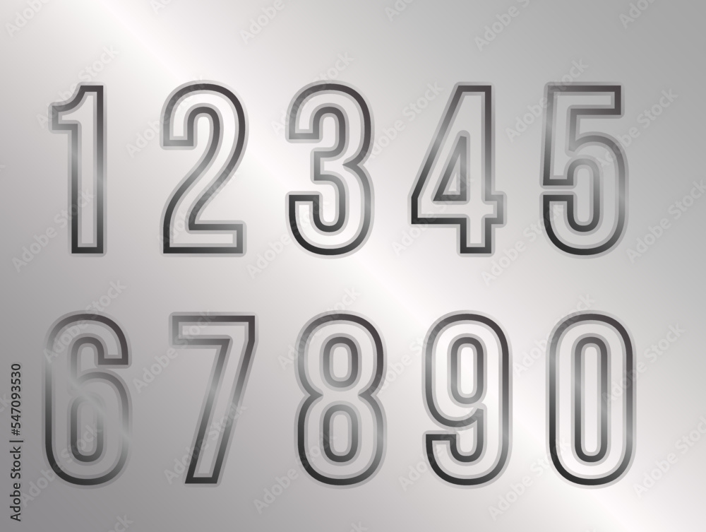 Neon Numbers font, Silver Numerals Neon Numbers font, Silver Numerals